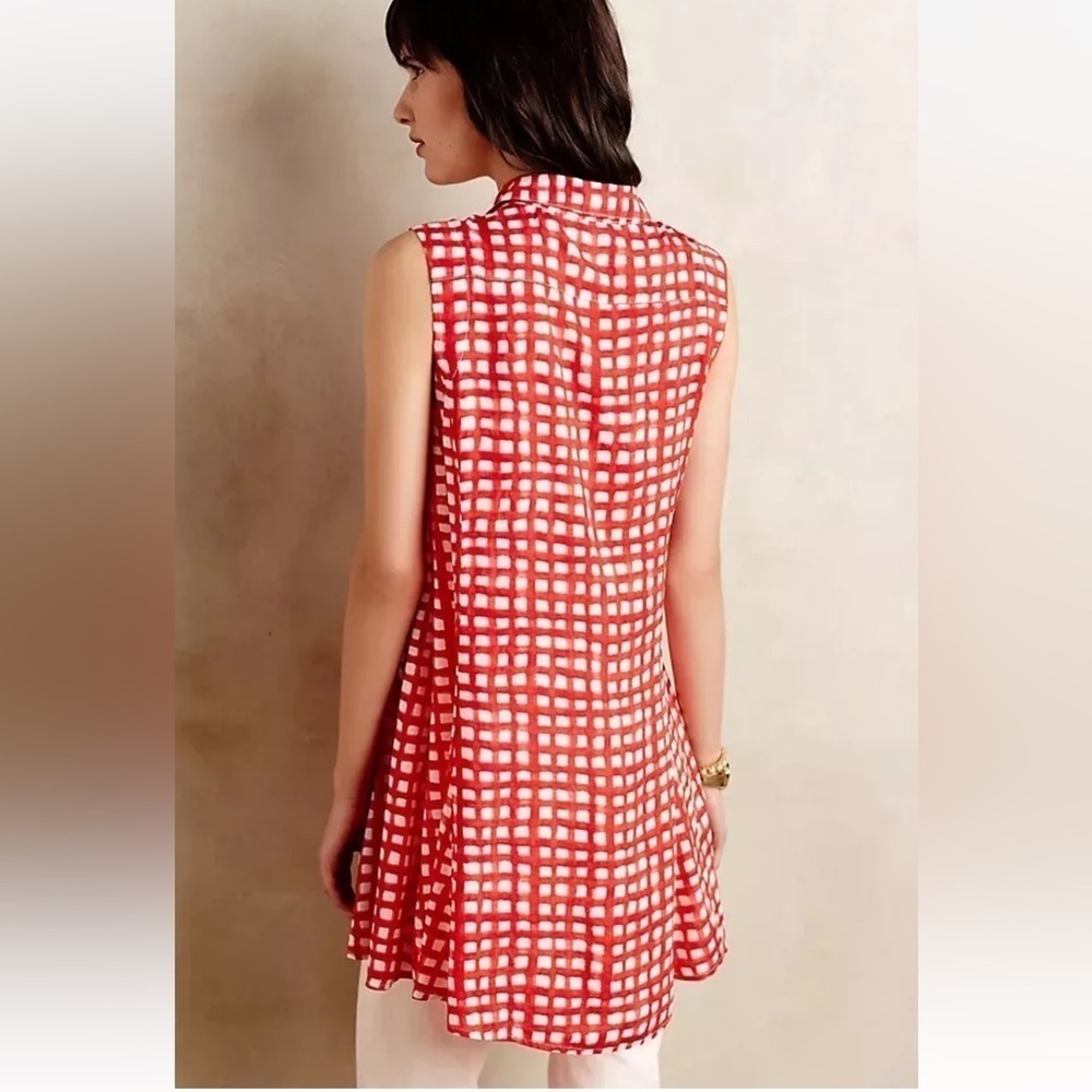 Anthropologie 11:1 Tylho Percy Tunic Mini dress Gingham Plaid Windowpane women L - Picture 7 of 10